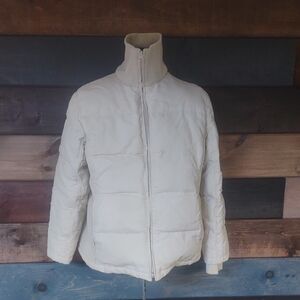 Old Navy Womens Cream Puffer Jacket